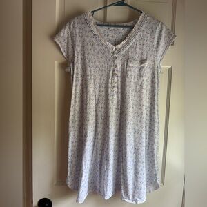 Eileen West Blue and Purple Floral Nightgown